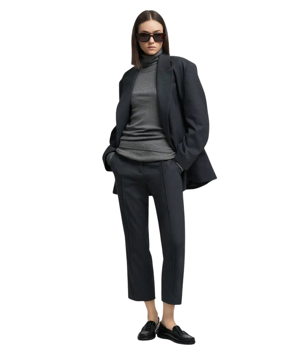 Replay Pantaloni Cropped Slim Fit W8170.000.52842 Grigio Scuro Melange 