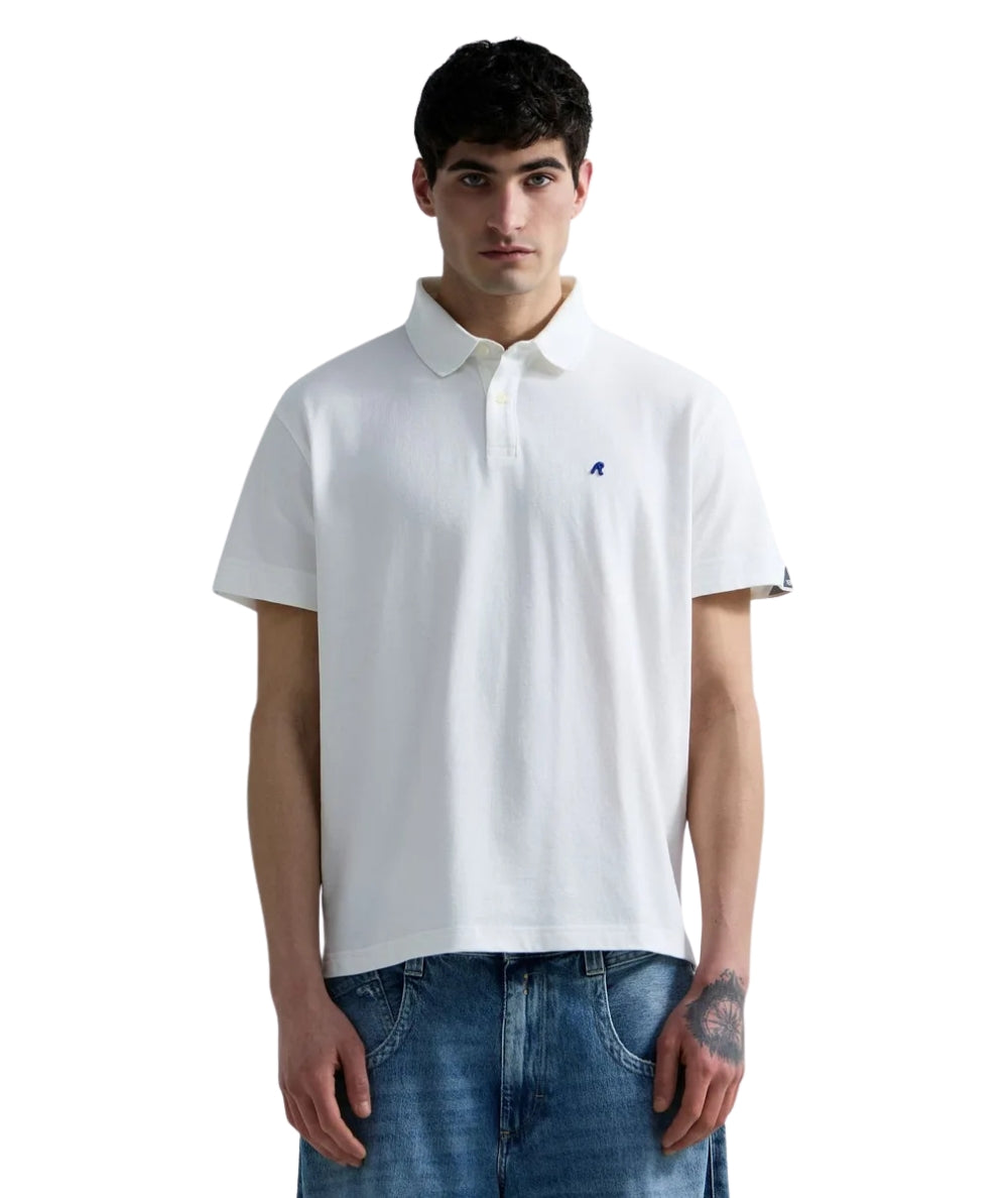 Replay Polo a Maniche Corte in Piquet M3431.000.21868 Bianco