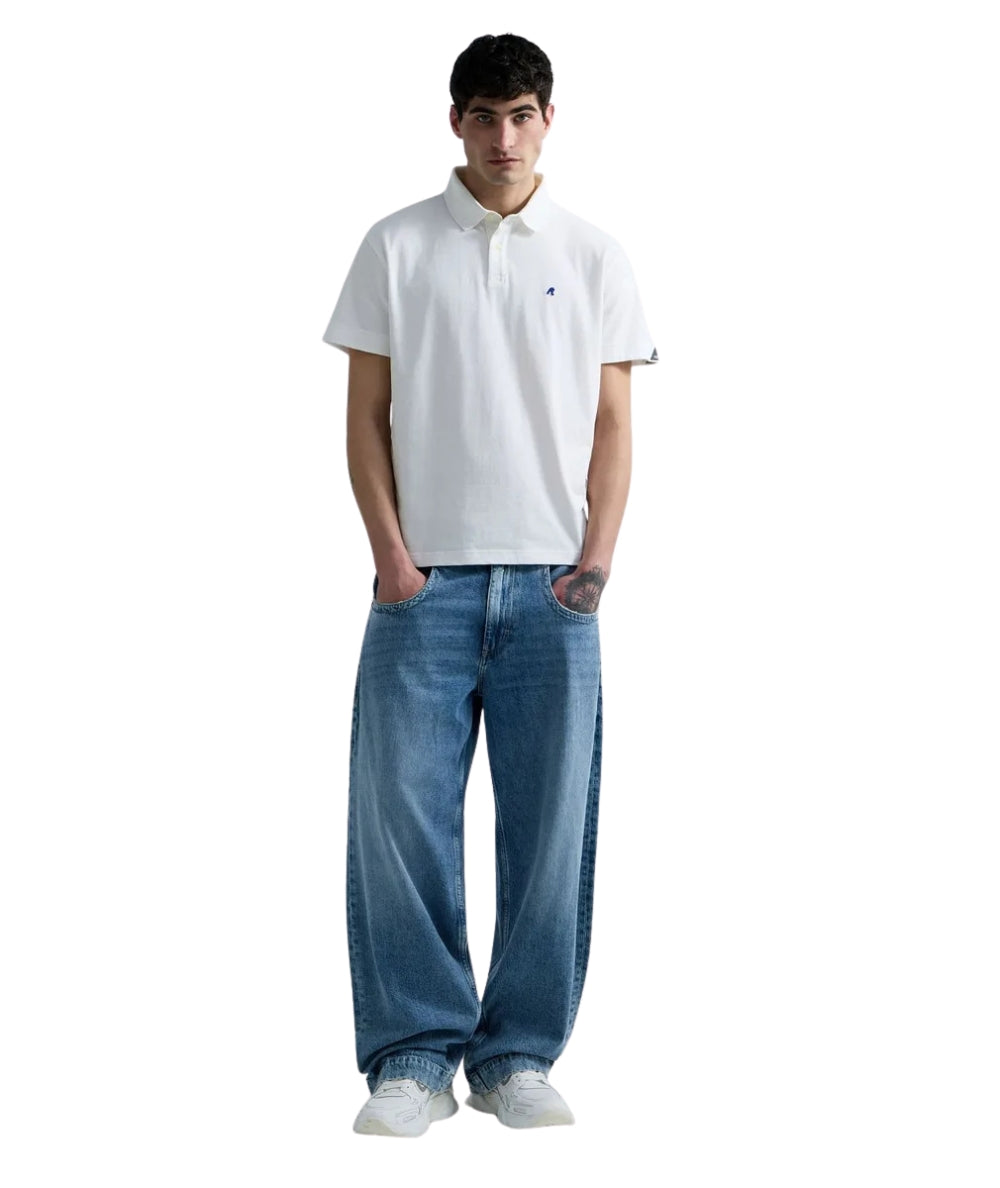 Replay Polo a Maniche Corte in Piquet M3431.000.21868 Bianco