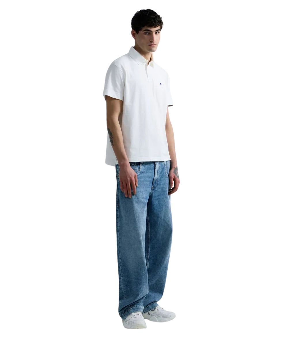 Replay Polo a Maniche Corte in Piquet M3431.000.21868 Bianco