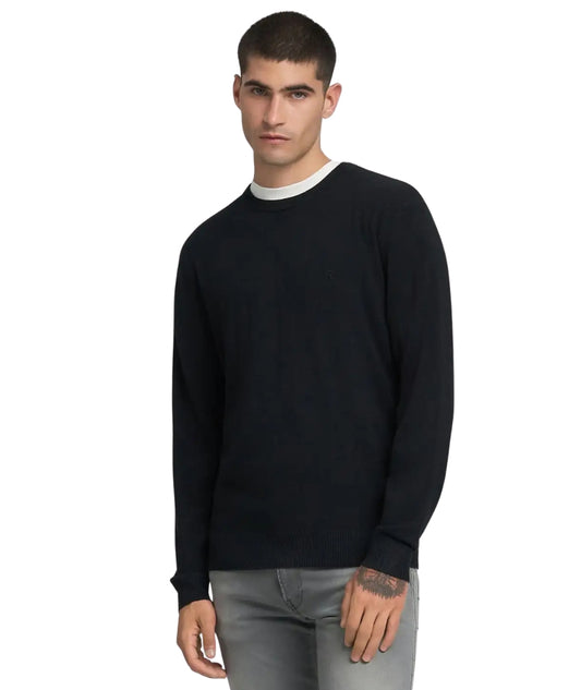 Replay Pullover Girocollo Misto Lana UK4854.000.G21901 Nero