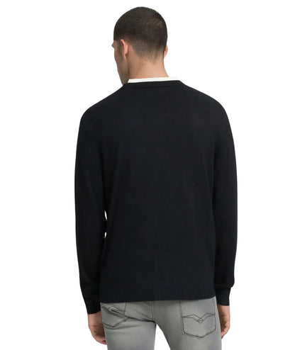Replay Pullover Girocollo Misto Lana UK4854.000.G21901 Nero