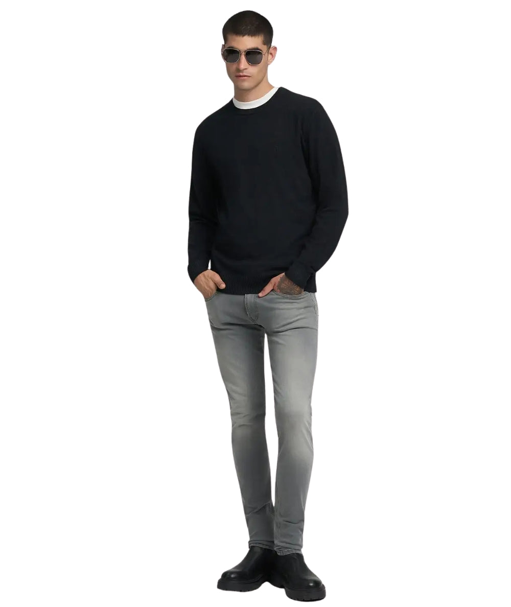 Replay Pullover Girocollo Misto Lana UK4854.000.G21901 Nero