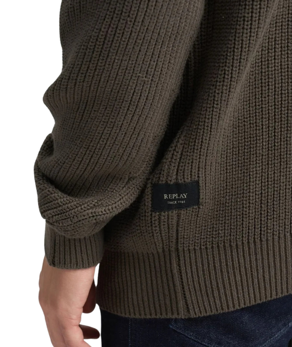 Replay Pullover Girocollo a Costine UK4722.000.G23788 Verde 