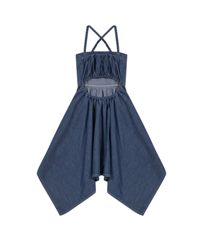 Replay & Sons Abito con Spalline Sottili in Denim SG3251.050.774286 Blu Denim