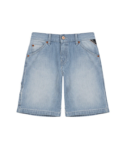Replay & Sons Bermuda a Righe in Denim SB9554.050.8555845 Denim Chiaro Bianco