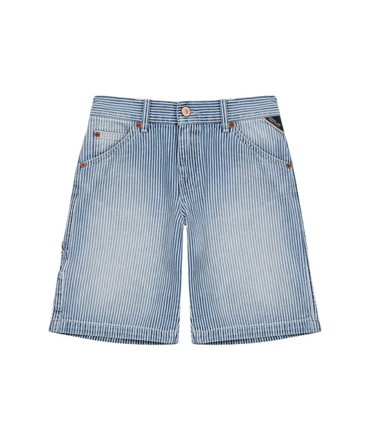 Replay & Sons Bermuda a Righe in Denim SB9554.050.8555845 Denim Chiaro Bianco