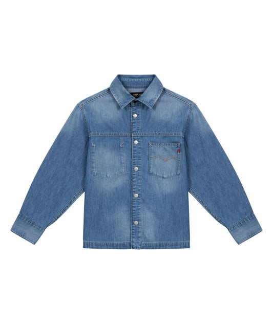 Replay & Sons Camicia Over in Denim SB1128.000.770410 Azzurro