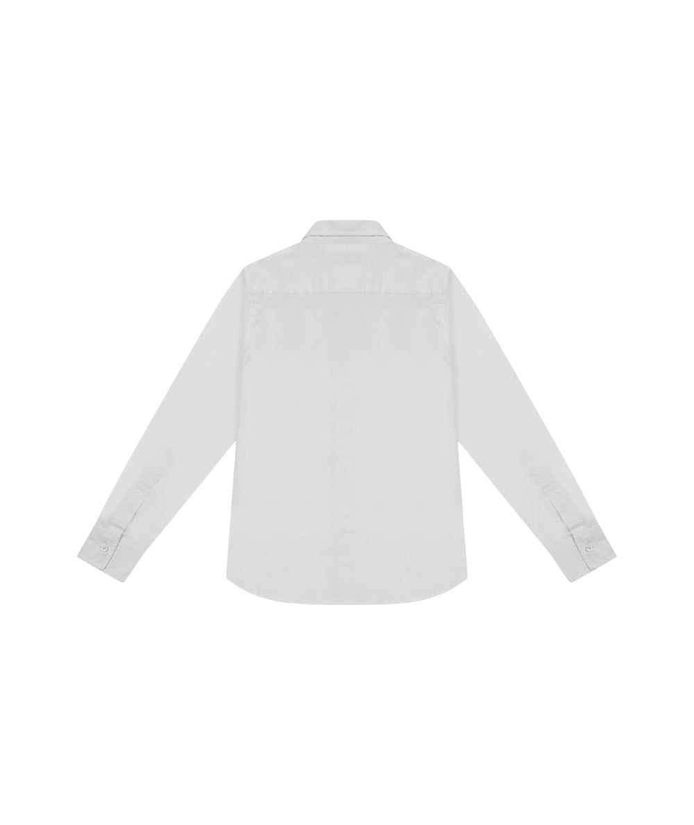 Replay & Sons Camicia con Maniche Lunge in Popeline SB1130.050.80279A Bianco