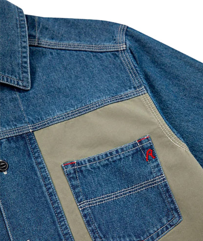 Replay & Sons Camicia con Tasche in Denim e Gabardina SB1129.050.10379 Denim