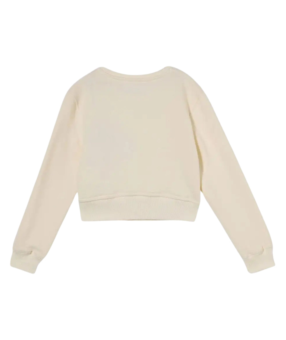 Replay & Sons Felpa Cropped con Stampa SG2137.050.23972 Bianco latte