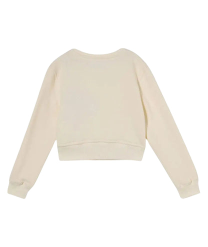 Replay & Sons Felpa Cropped con Stampa SG2137.050.23972 Bianco latte