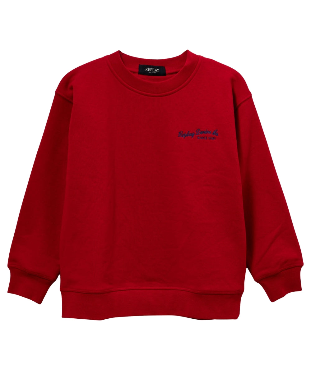 Replay & Sons Felpa Girocollo con Ricamo SB2074.050.23706 Rosso