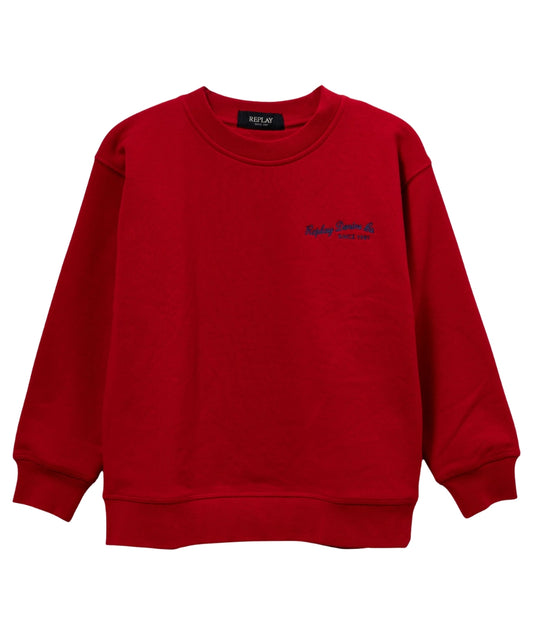 Replay & Sons Felpa Girocollo con Ricamo SB2074.050.23706 Rosso