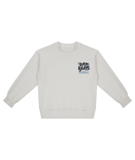 Replay & Sons Felpa Girocollo con Scritta SB2074.052.24076 Bianco