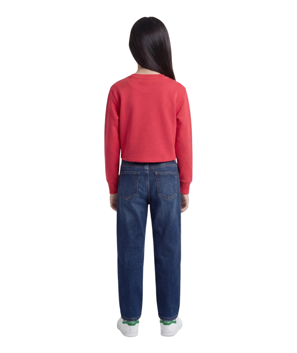 Replay & Sons Felpa con Logo in Misto Cotone SG2136.051.24078 Rosso