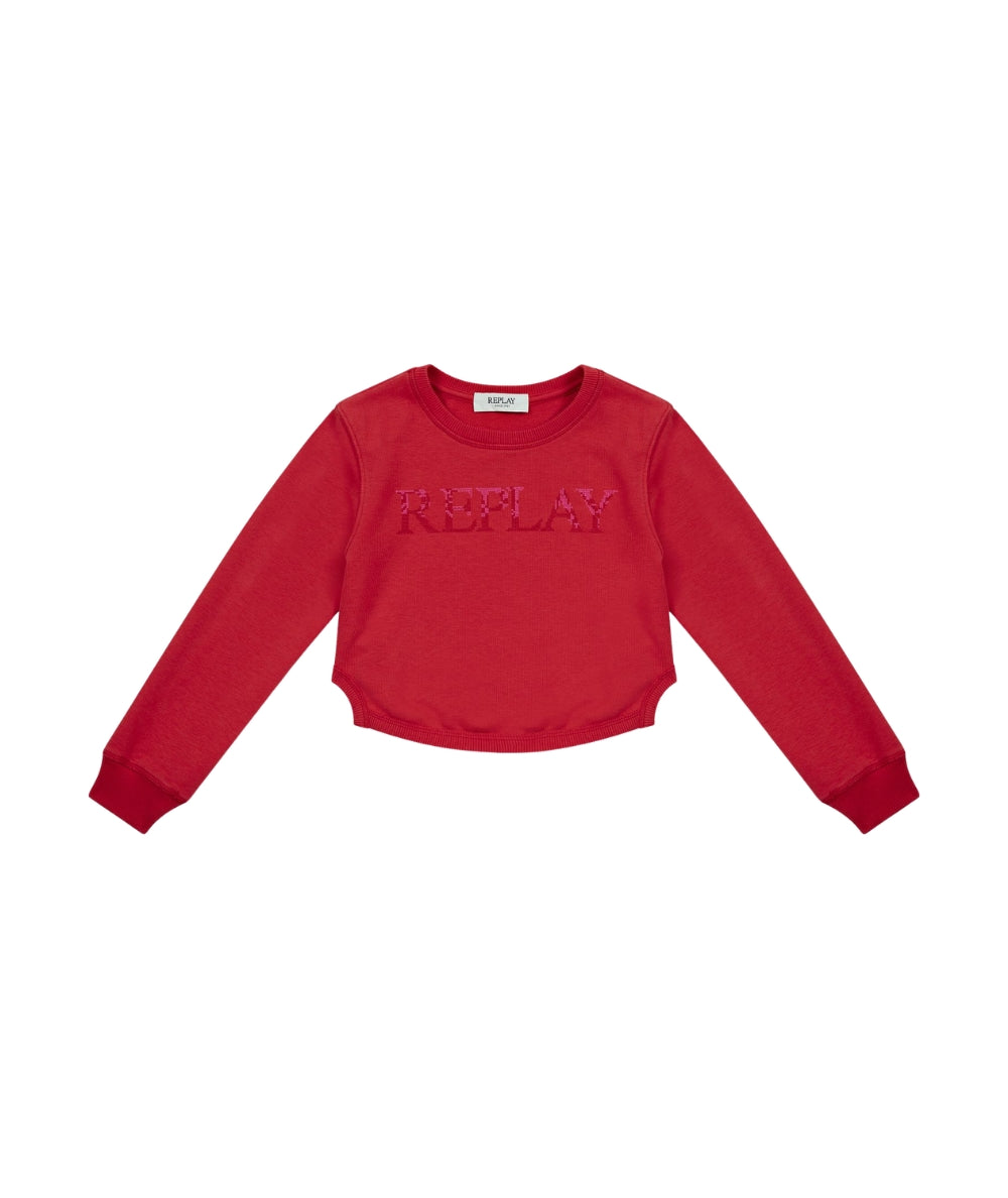 Replay & Sons Felpa con Logo in Misto Cotone SG2136.051.24078 Rosso