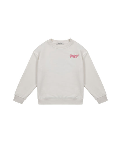 Replay & Sons Felpa con Stampa in Misto Cotone SG2134.053.24078 Bianco