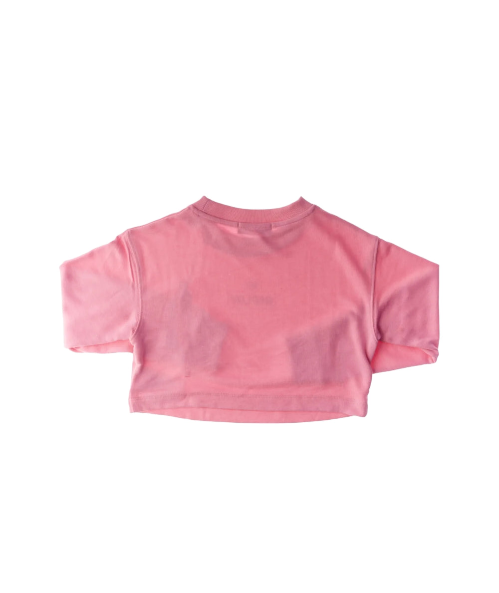 Replay & Sons Felpa con Stampa in Misto Viscosa Cropped SG2125.055.24080 Rosa