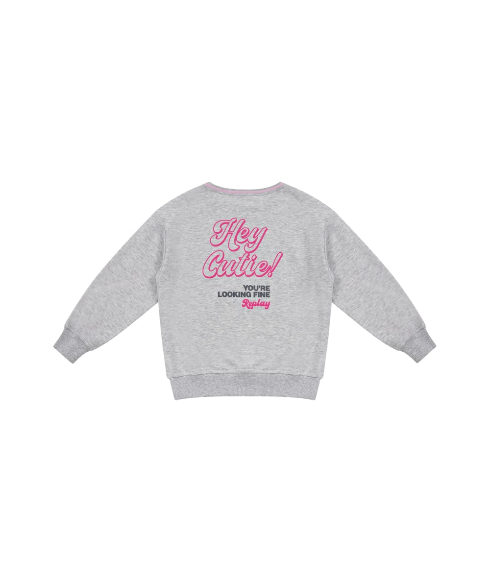 Replay & Sons Felpa con Stampe in Misto Cotone SG2138.050.24078 Grigio Melange