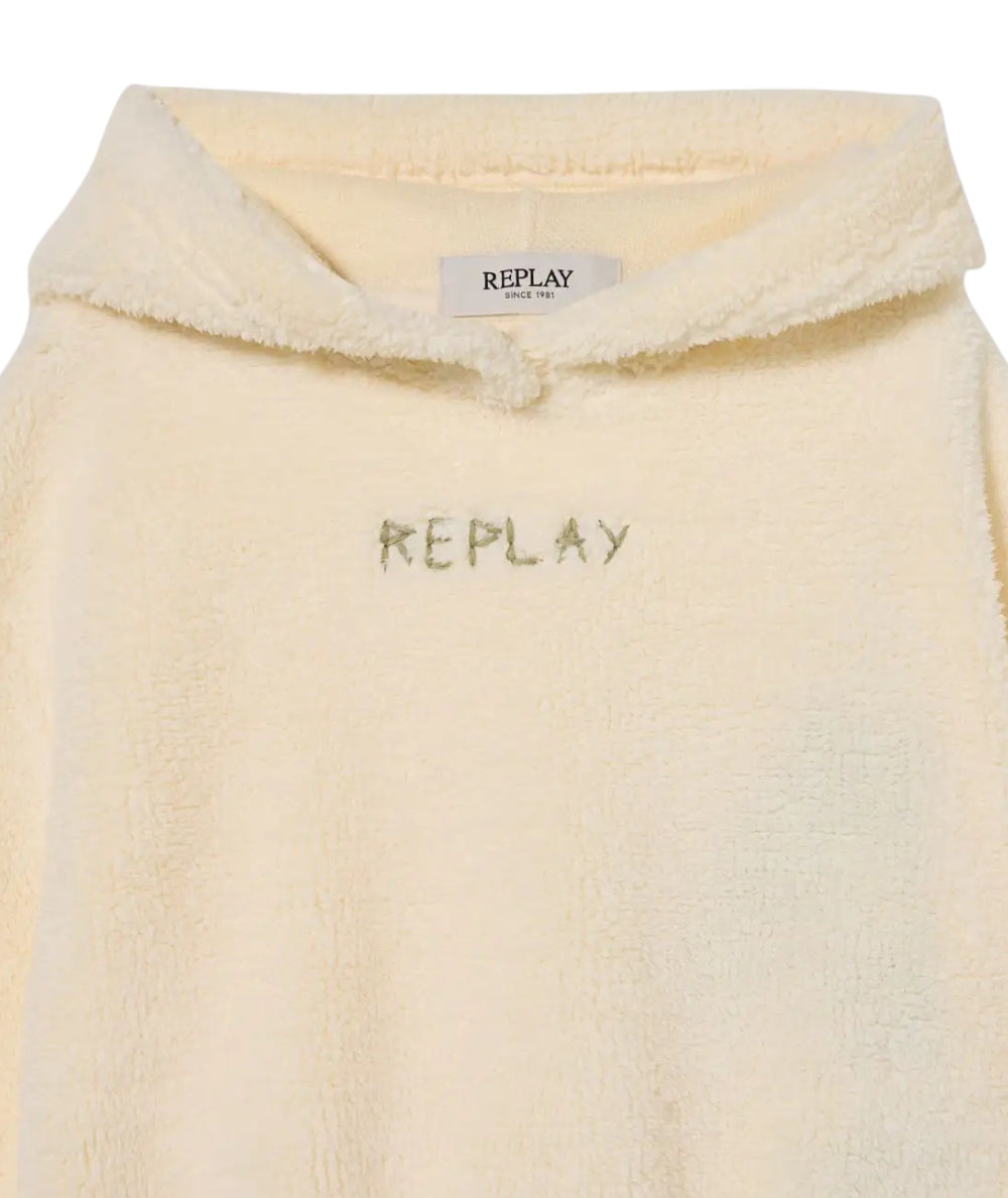 Replay & Sons Felpa in Faux Shearling  SG2440.050.23616 Bianco Latte