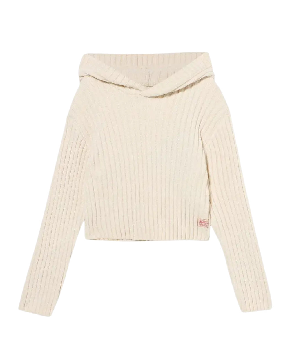 Replay & Sons Maglione con Cappuccio a Coste SG5323.050.G23730B Bianco