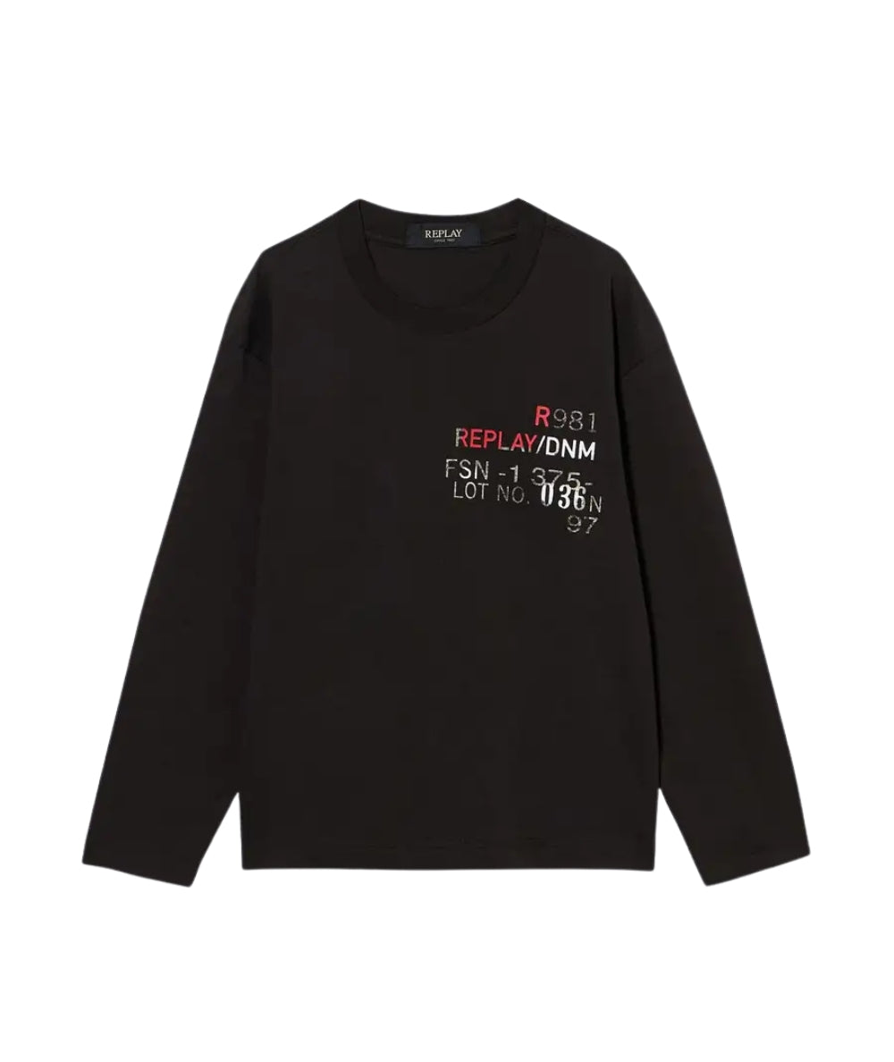 Replay & Sons T-shirt a Maniche Lunghe SB7128.050.23700 Nero