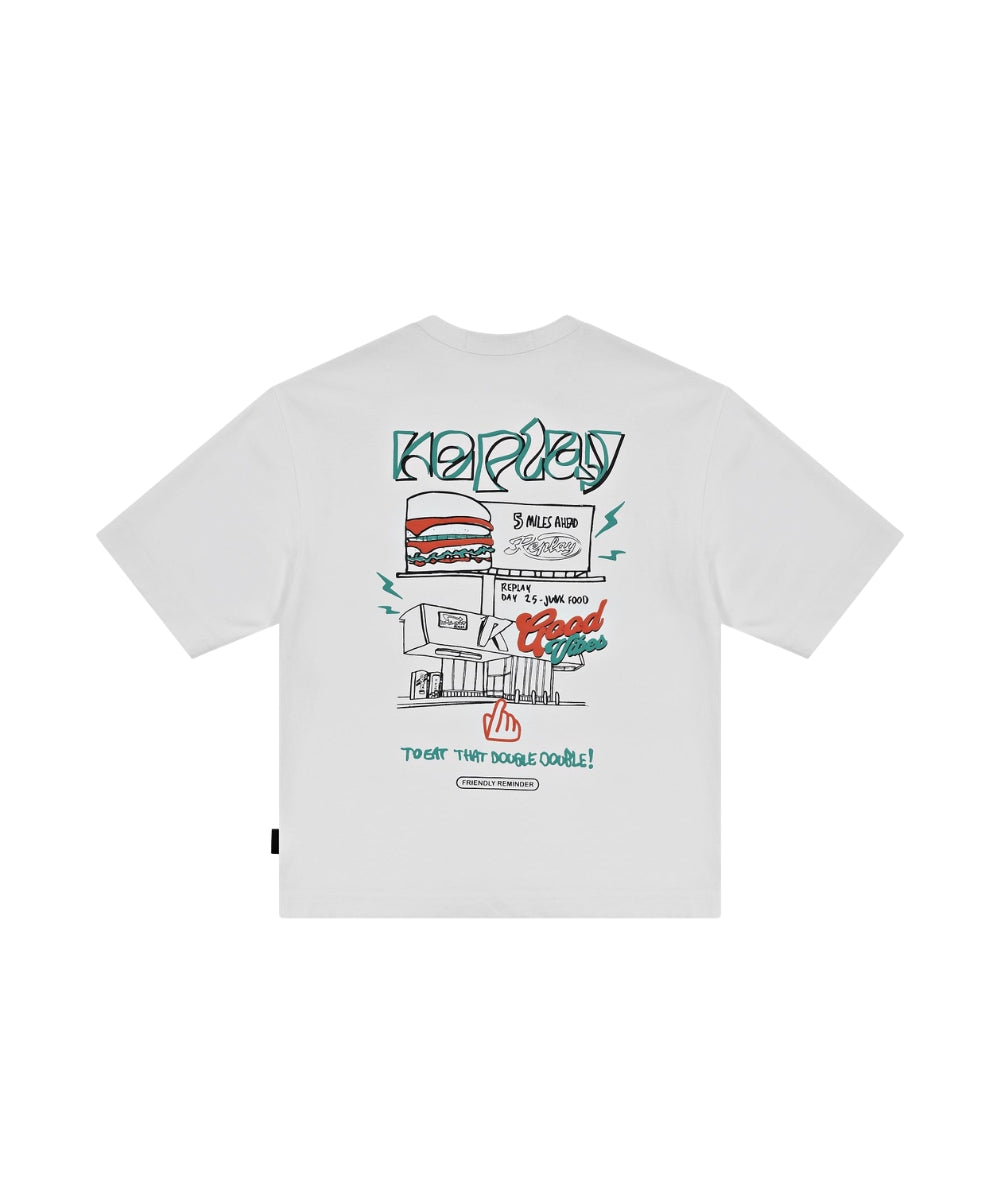 Replay & Sons T-shirt con Grafiche in Cotone SB7354.052.2660 Bianco