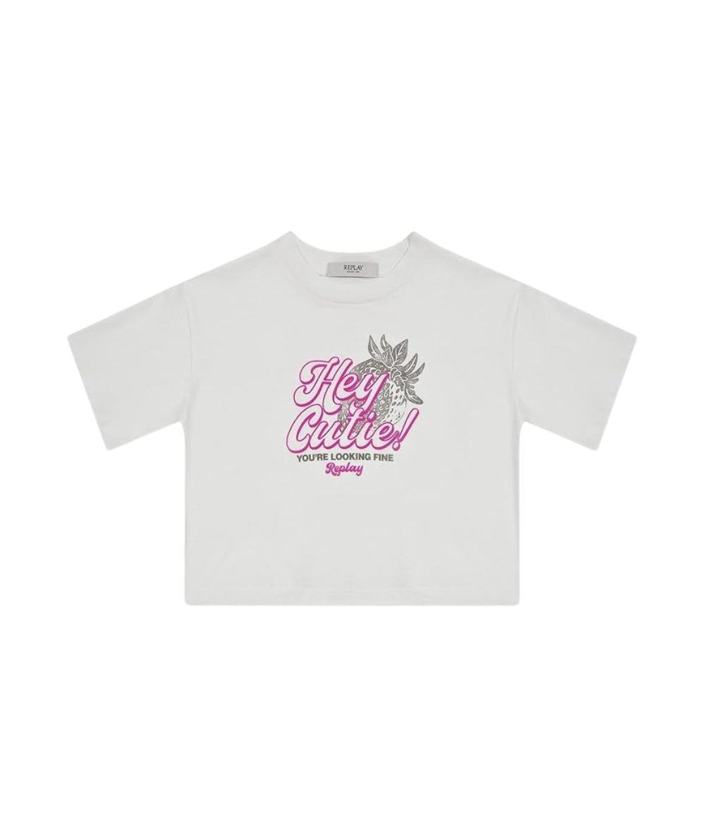 Replay & Sons T-shirt con Grafiche in Jersey SG7515.053.2660 Bianco