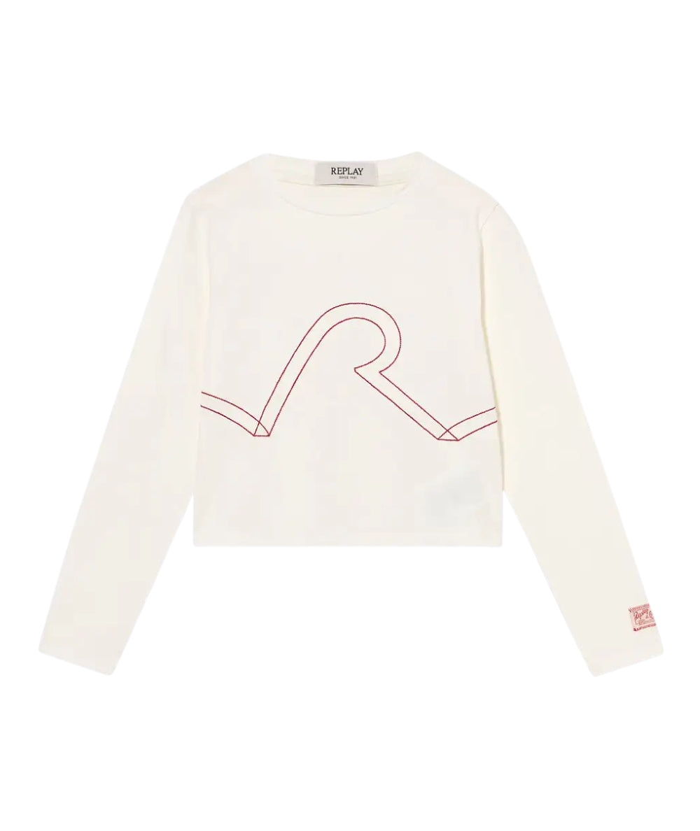 Replay & Sons T-shirt con Ricamo SG7147.052.22973 Bianco