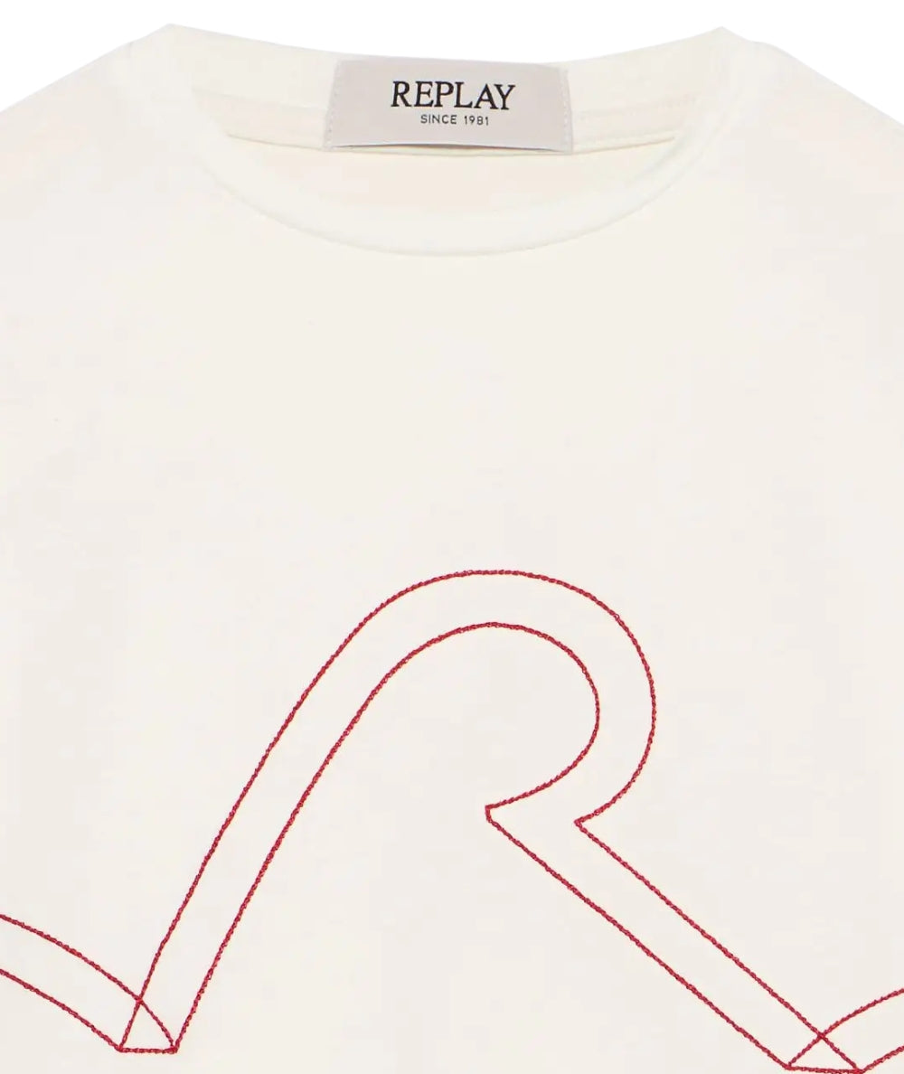 Replay & Sons T-shirt con Ricamo SG7147.052.22973 Bianco