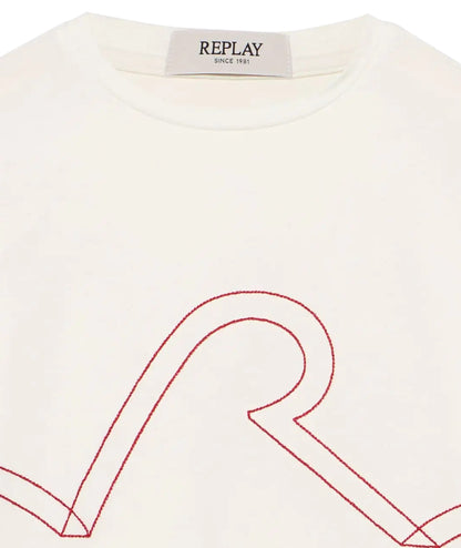 Replay & Sons T-shirt con Ricamo SG7147.052.22973 Bianco
