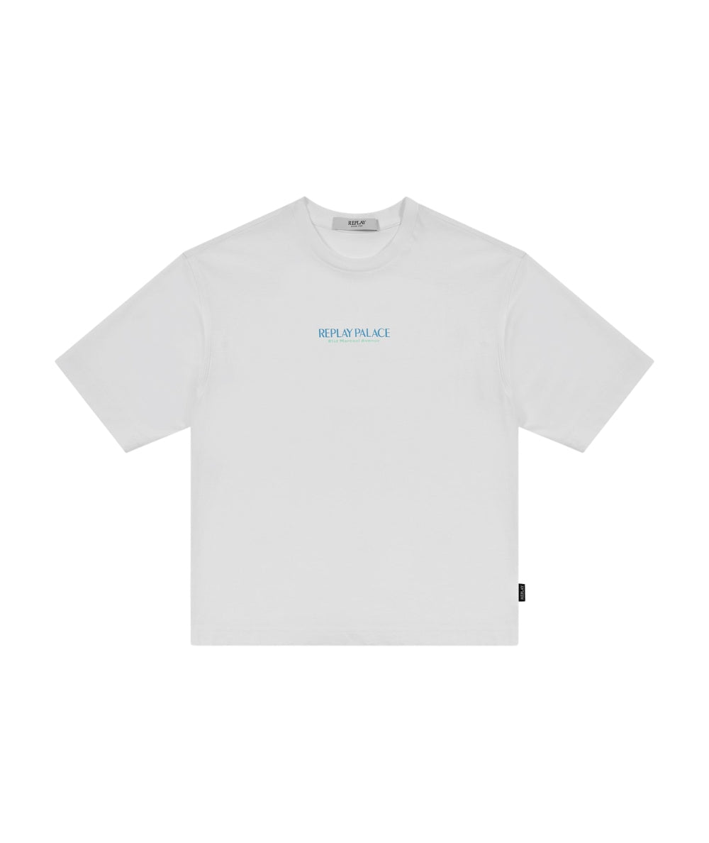 Replay & Sons T-shirt con Scritta in Cotone SB7357.052.2660 Bianco