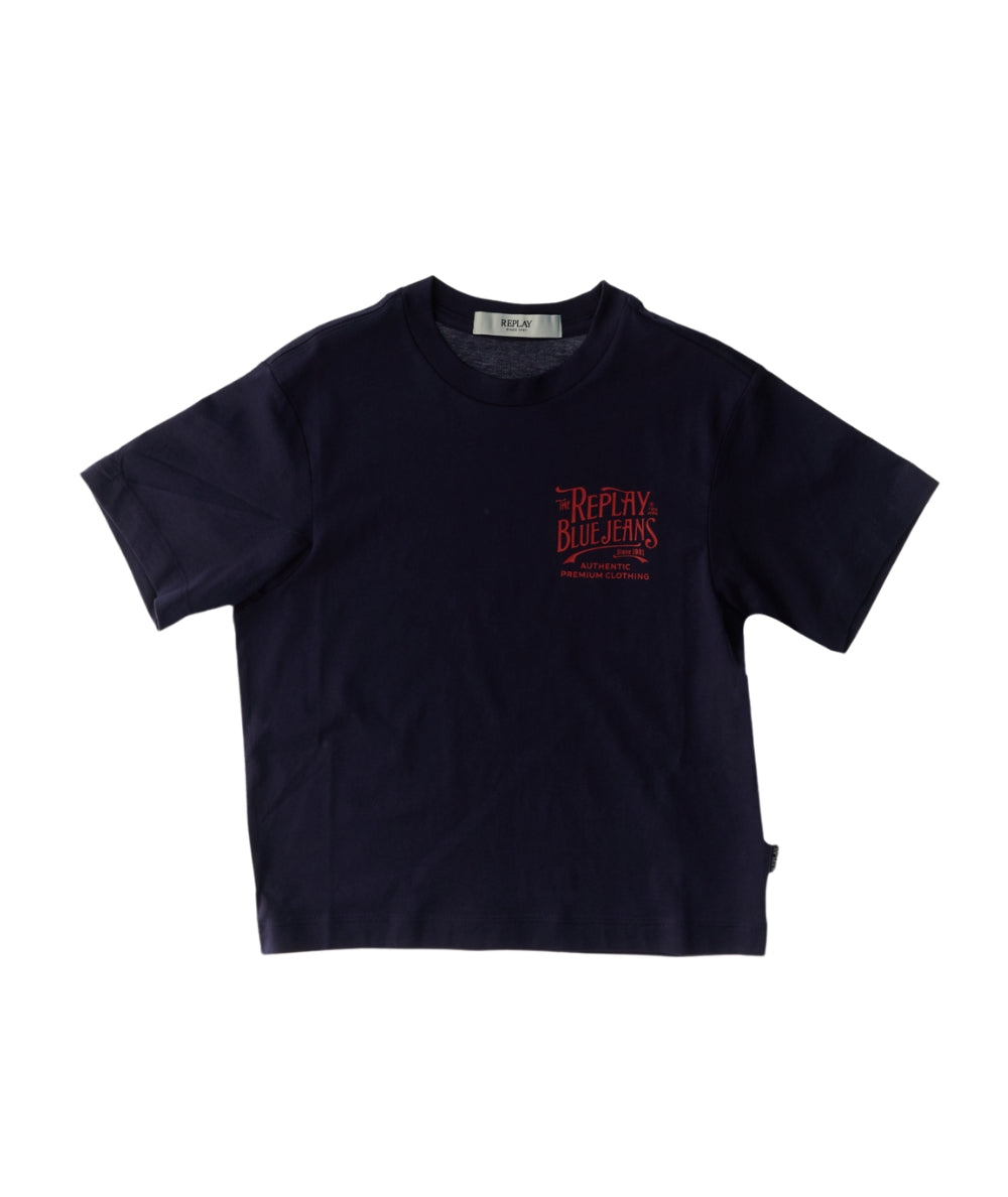 Replay & Sons T-shirt con Scritte SB7356.053.2660 Blu Scuro