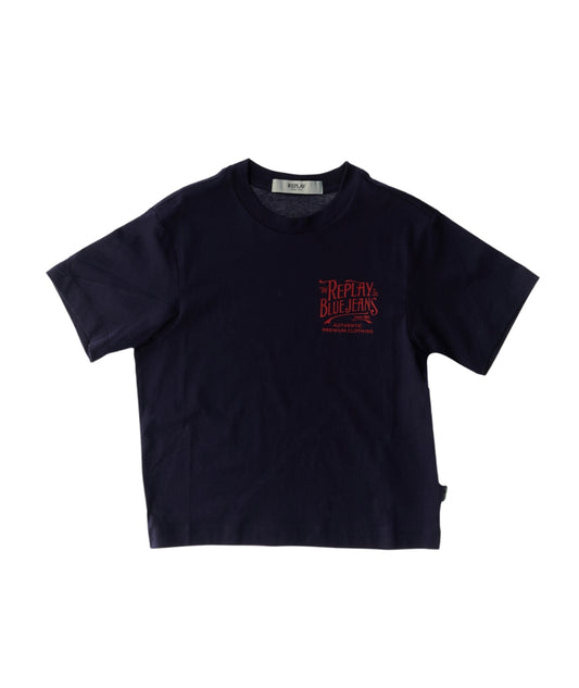 Replay & Sons T-shirt con Scritte SB7356.053.2660 Blu Scuro