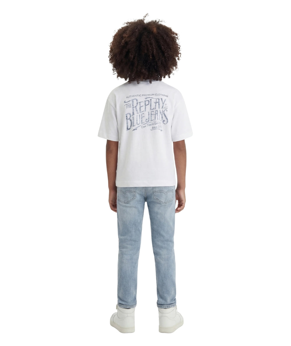 Replay & Sons T-shirt con Scritte in Cotone SB7354.051.22336 Bianco