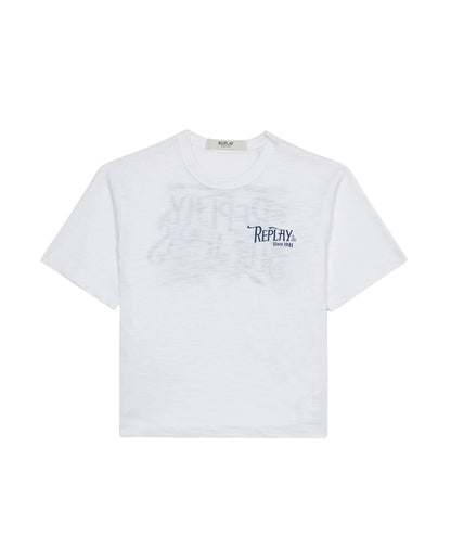 Replay & Sons T-shirt con Scritte in Cotone SB7354.051.22336 Bianco