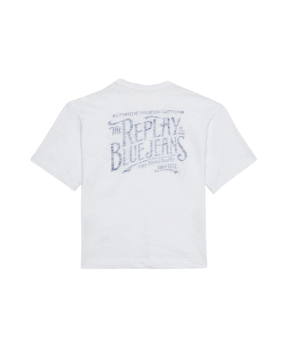 Replay & Sons T-shirt con Scritte in Cotone SB7354.051.22336 Bianco