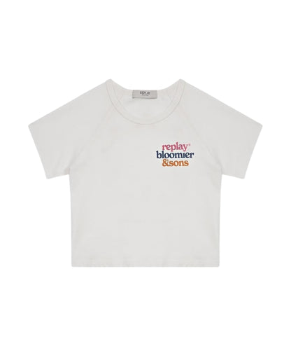 Replay & Sons T-shirt con Scritte in Cotone SG7316.050.2660 Bianco