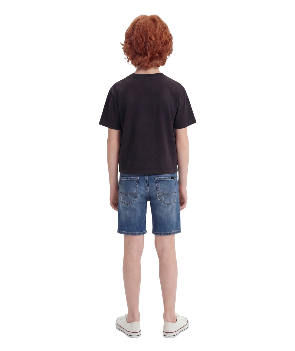Replay & Sons T-shirt con Stampa in Cotone SB7358.052.2660M Nero Lavagna