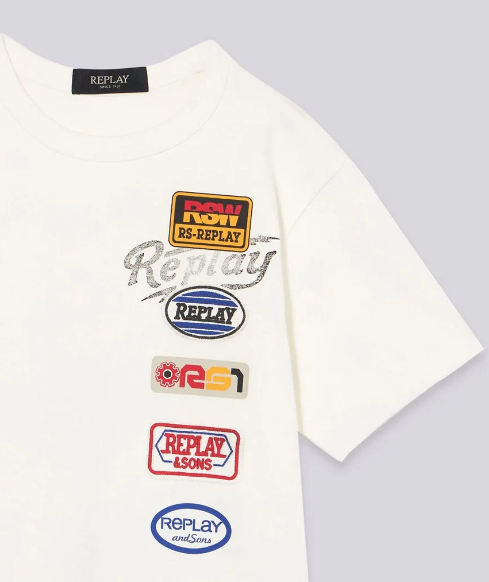 Replay & Sons T-shirt con Stampe SB7354.050.23700 Bianco