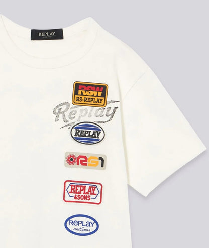 Replay & Sons T-shirt con Stampe SB7354.050.23700 Bianco
