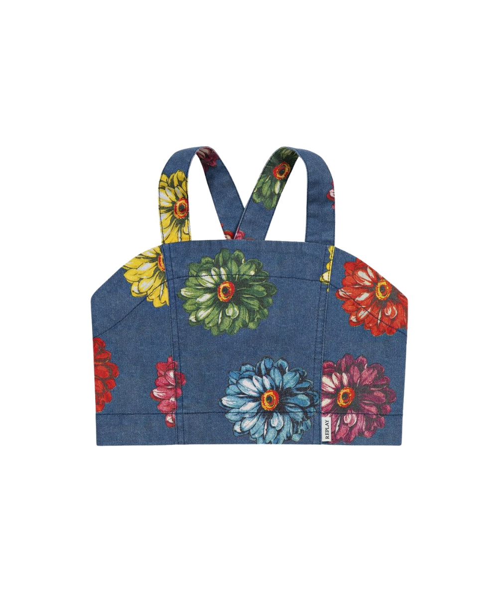 Replay & Sons Top Cropped in Fantasia Floreale SG1720.050.75123 Multicolore