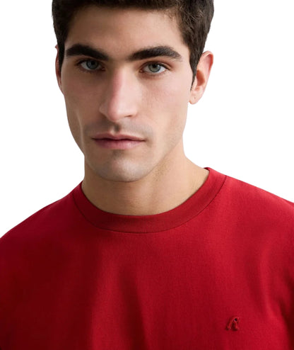 Replay T-shirt Girocollo con Logo R Ricamato M3015.000.2660 Rosso