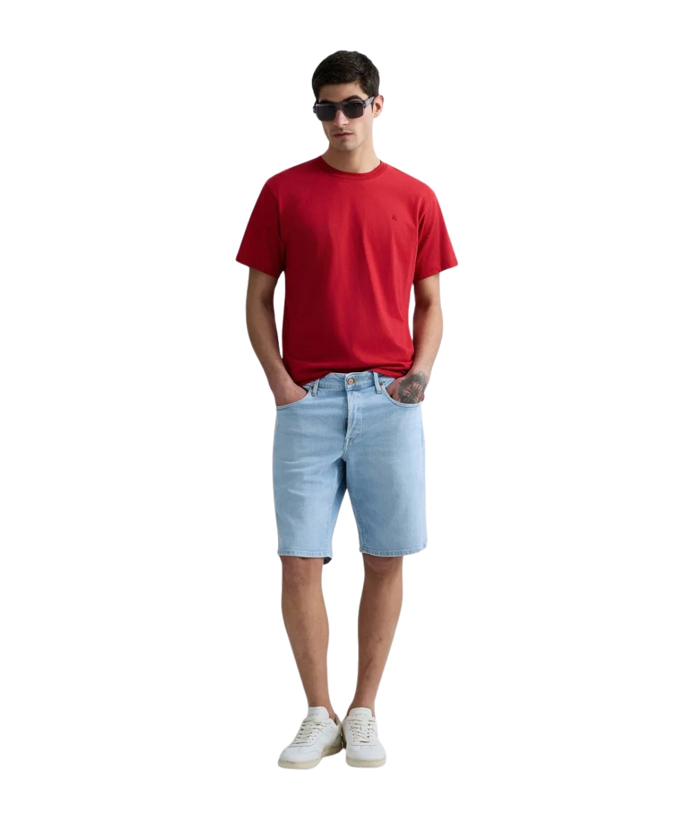Replay T-shirt Girocollo con Logo R Ricamato M3015.000.2660 Rosso