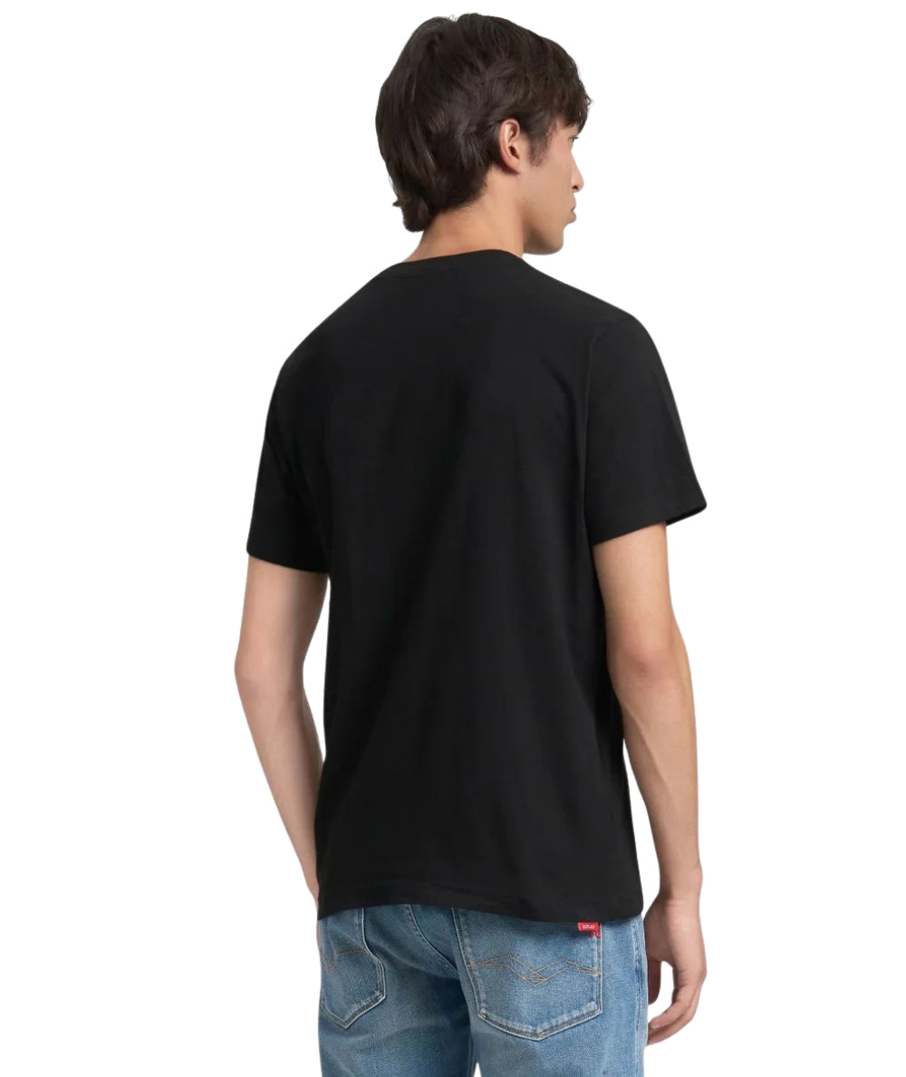 Replay T-shirt MM in Jersey con Ricamo M3015.000.2660 Nero