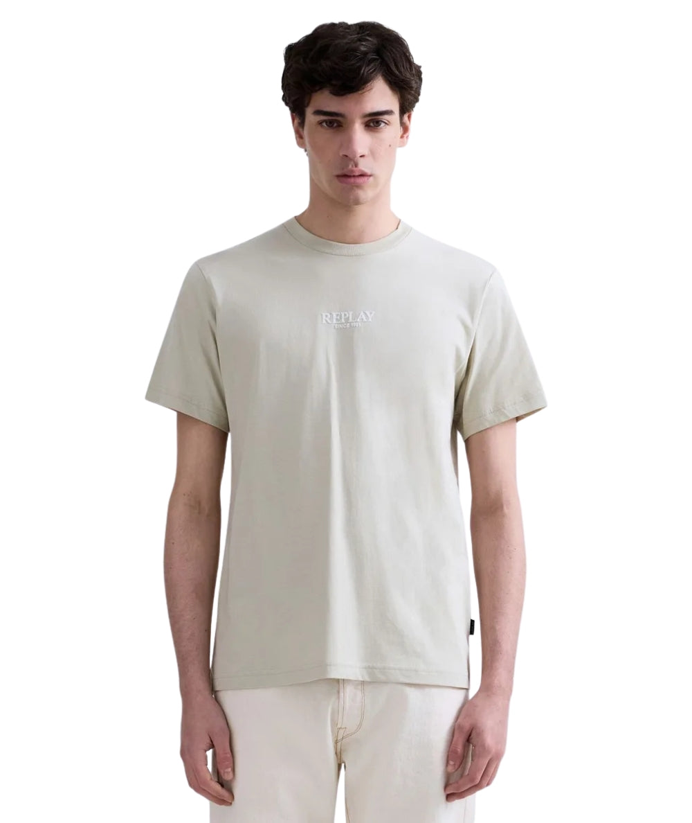 Replay T-shirt con Girocollo in Jersey M3347.000.2660 Beige
