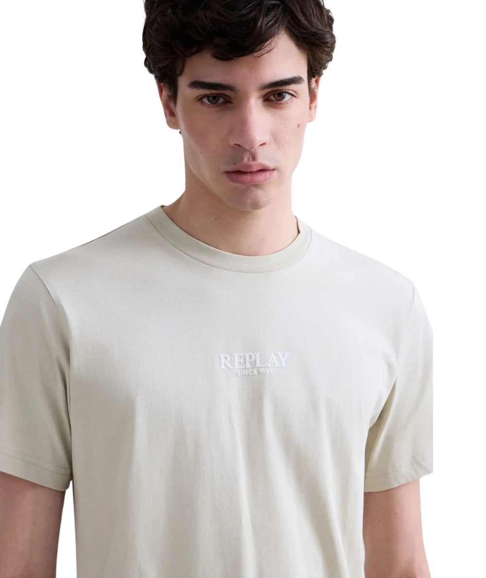 Replay T-shirt con Girocollo in Jersey M3347.000.2660 Beige