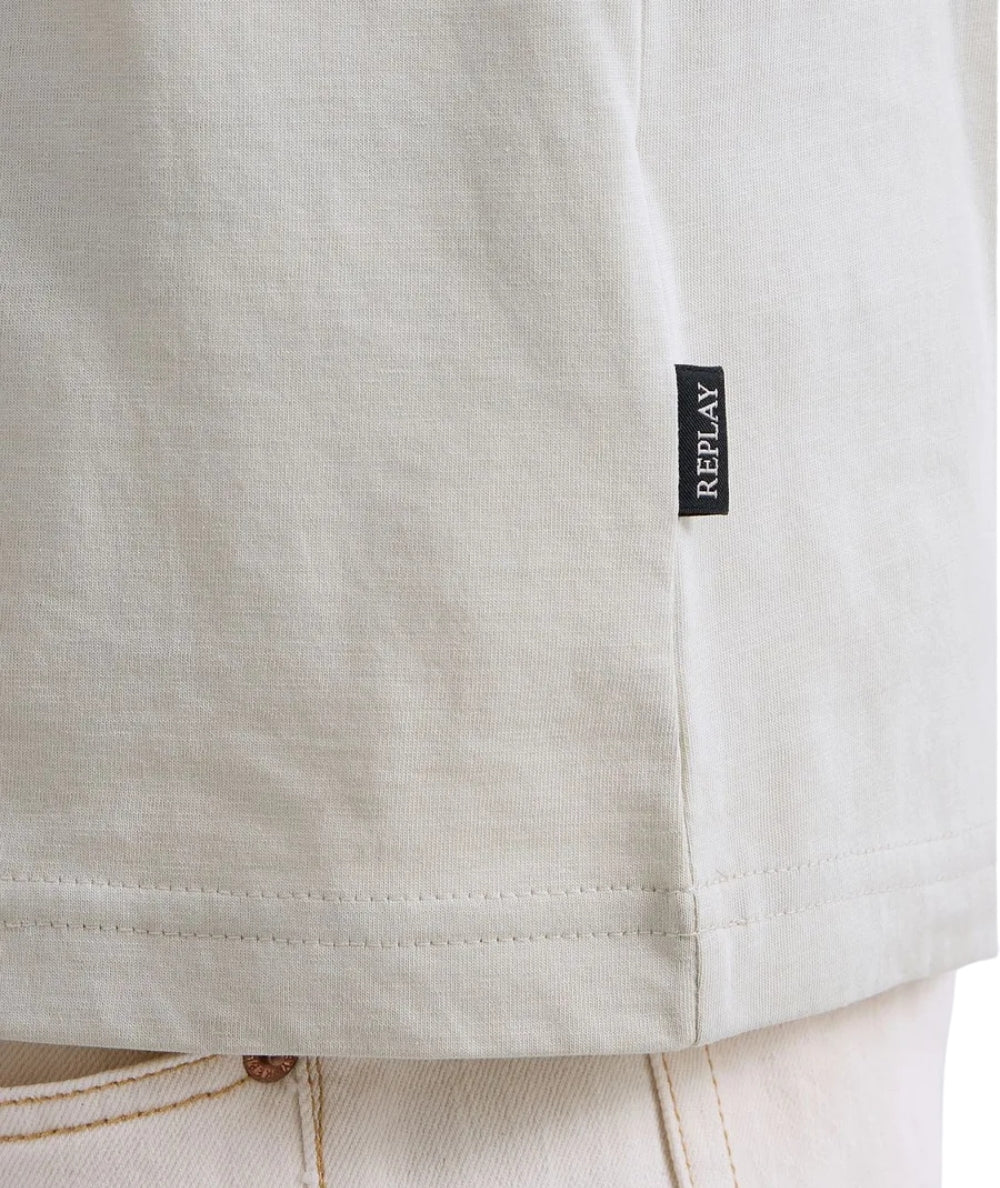 Replay T-shirt con Girocollo in Jersey M3347.000.2660 Beige