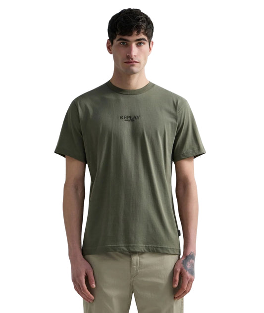 Replay T-shirt con Girocollo in Jersey M3347.000.2660 Verde